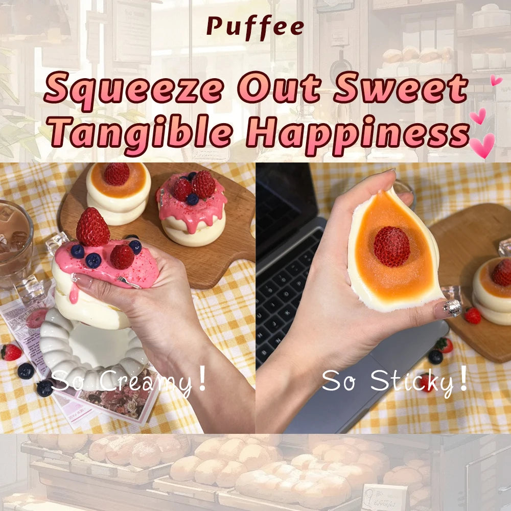 Soufflé Food-grade Silicone Taba Squishy, Handmade Creamy Soft Squeeze Toy