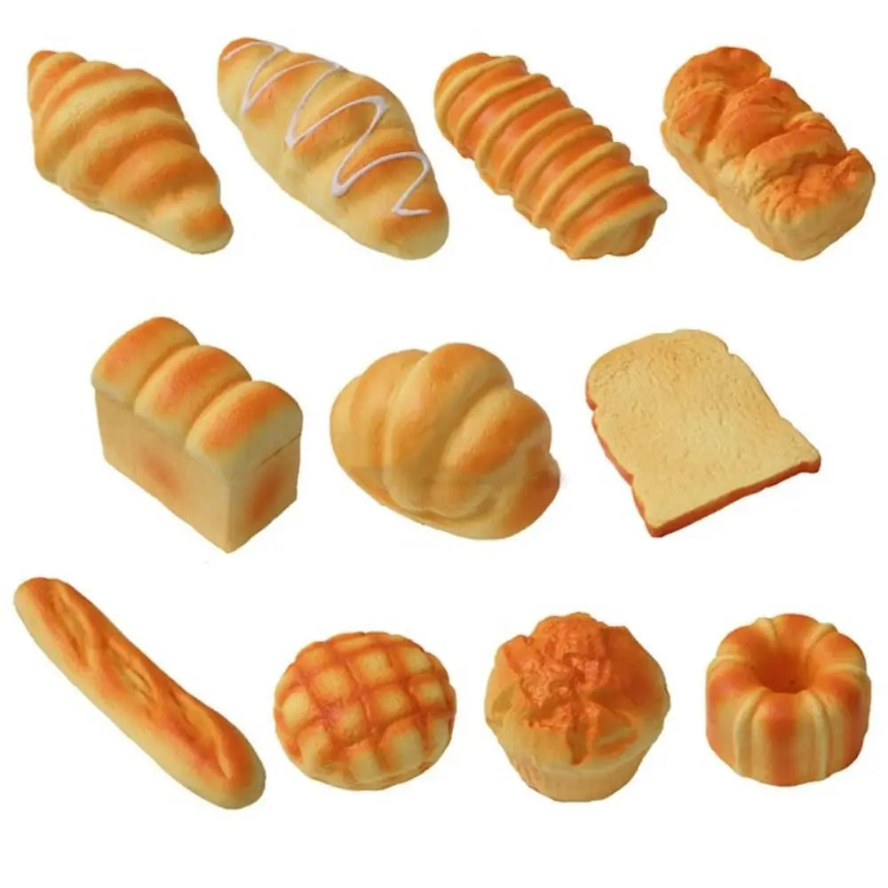 Stretch Squeezing Simulation Bread Squeeze Toy, Toast Cake Fake Food Model, Breakfast Squeeze Sensory Toys