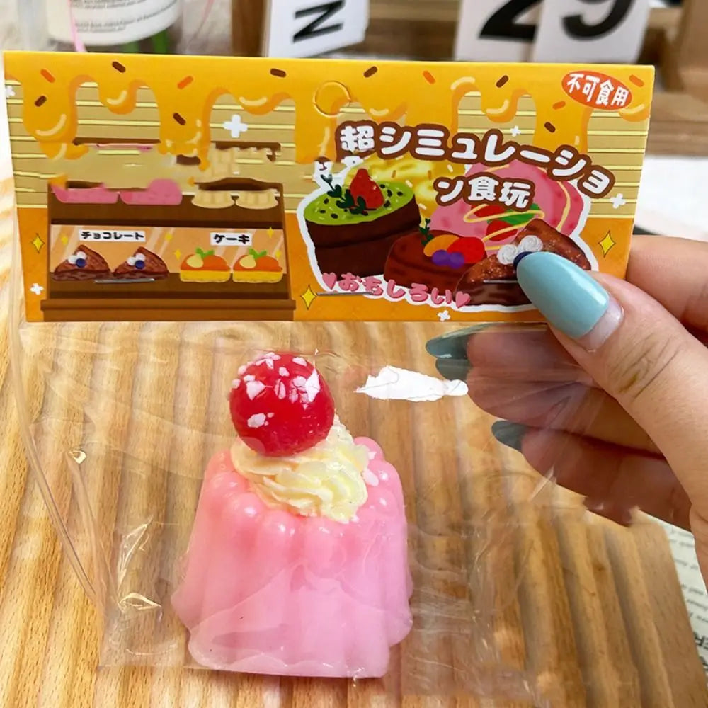 Exquisite Replica Double Layer Strawberry Toast Cake Fruit Bread Cake Matcha Chocolate Dessert Girl Gift Toast Squishy Kids Toys