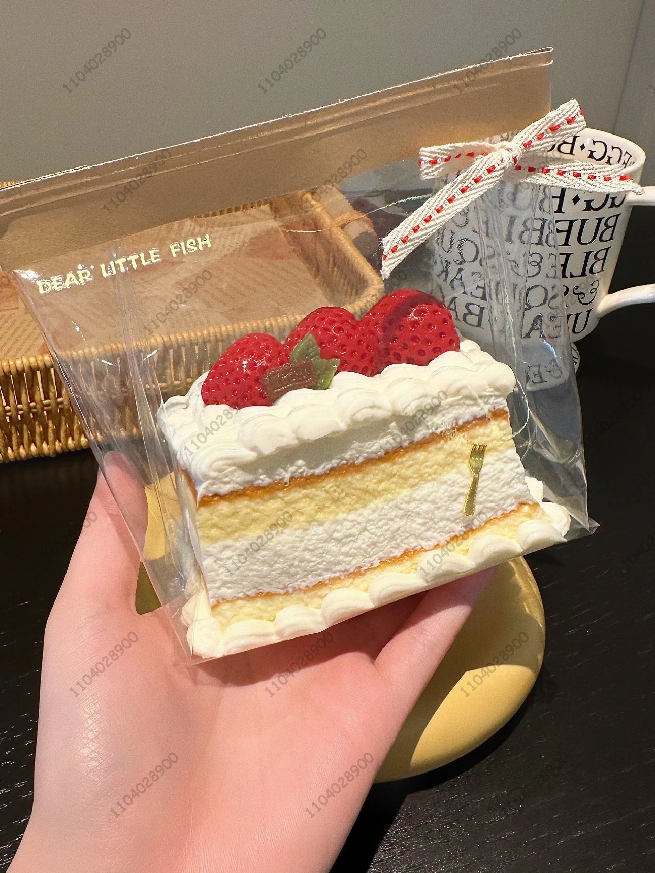 Strawberry Mousse Cake Taba Squishy Silicone