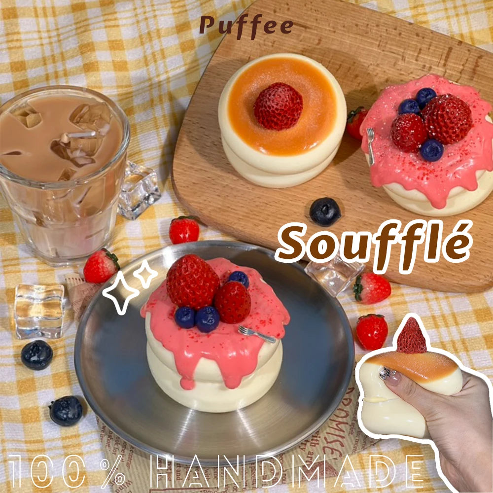 Soufflé Food-grade Silicone Taba Squishy, Handmade Creamy Soft Squeeze Toy