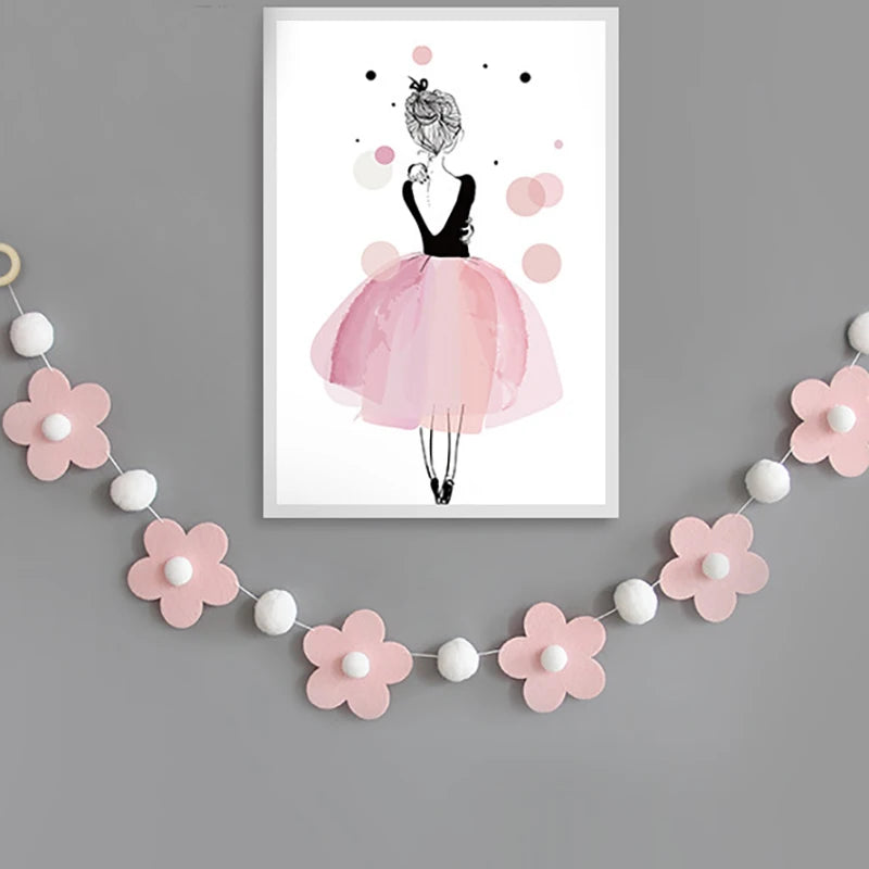 1 Set Sweet Felt Flower Theme Banner Daisy