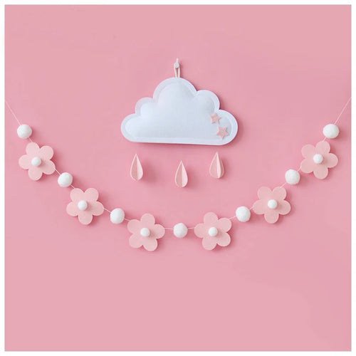 1 Set Sweet Felt Flower Theme Banner Daisy