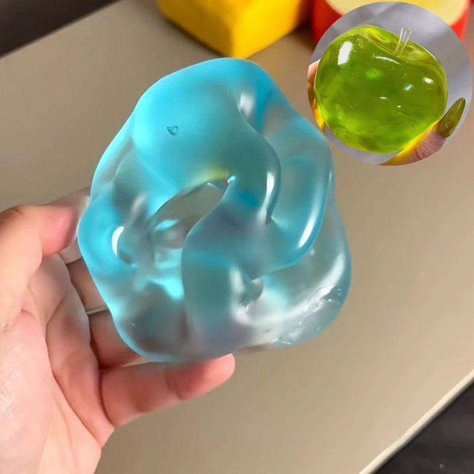 Squishy Green Apple Stress Ball Soft Fidget Sensory