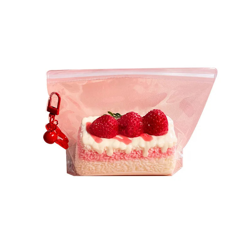 Strawberry Mousse Cake Taba Squishy Silicone Strawberry Cream Cake Mochi Toy Squeeze Toy Fidget Toy Stress Release Hand Relax