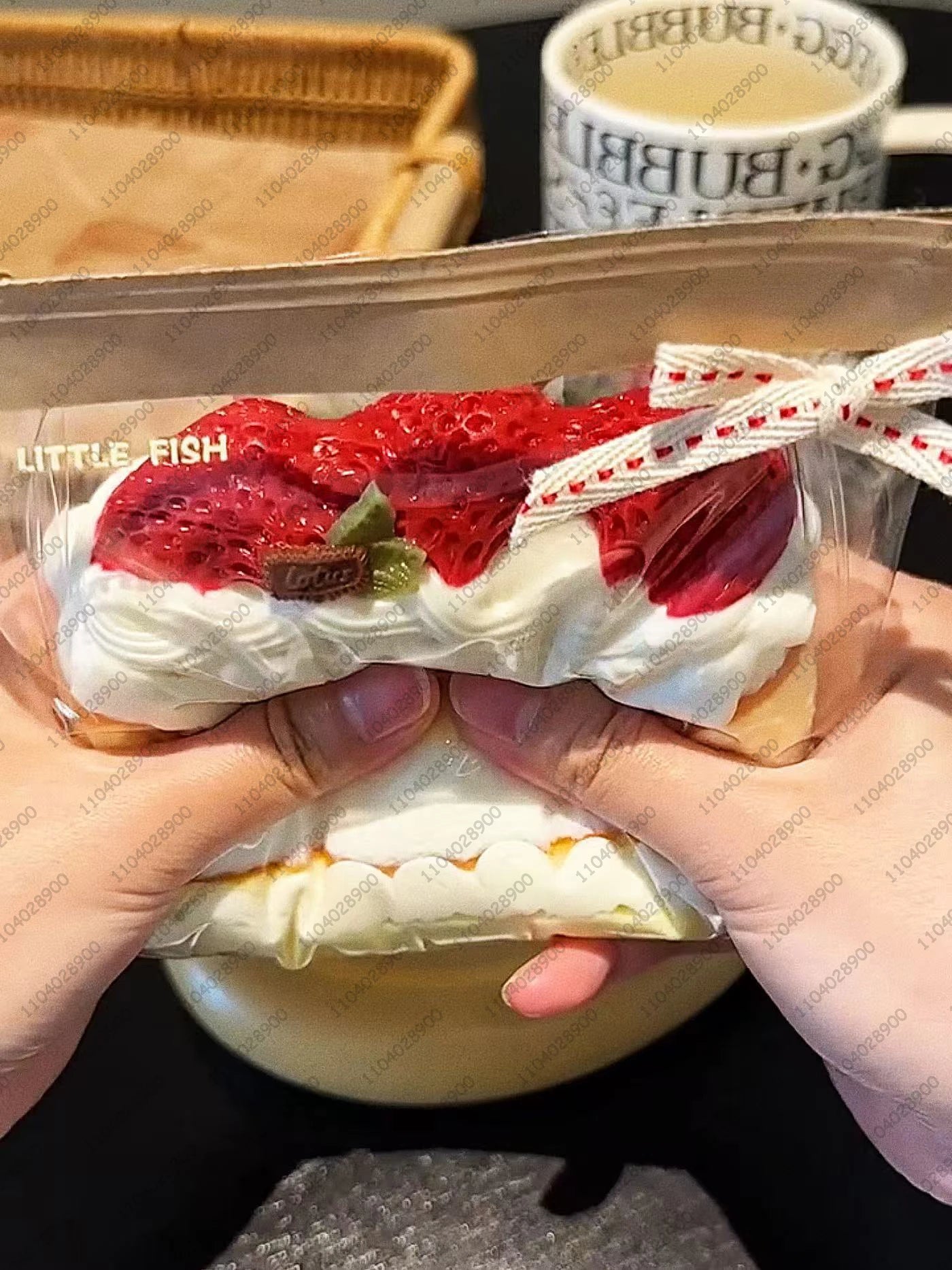 Strawberry Mousse Cake Taba Squishy Silicone