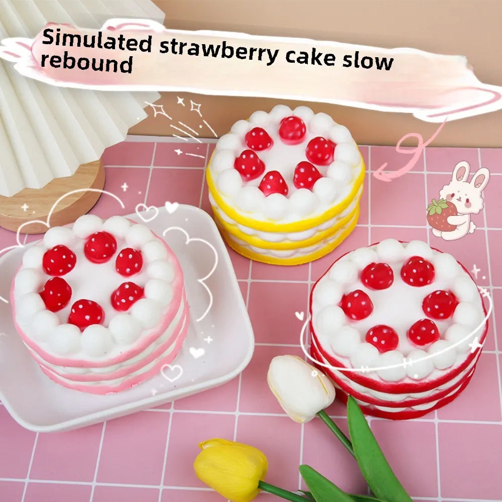 Squishy Jumbo Simulation Strawberry Birthday Cake Squishies