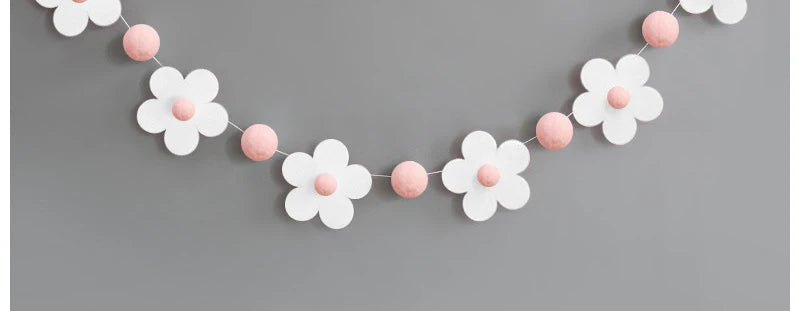 1 Set Sweet Felt Flower Theme Banner Daisy