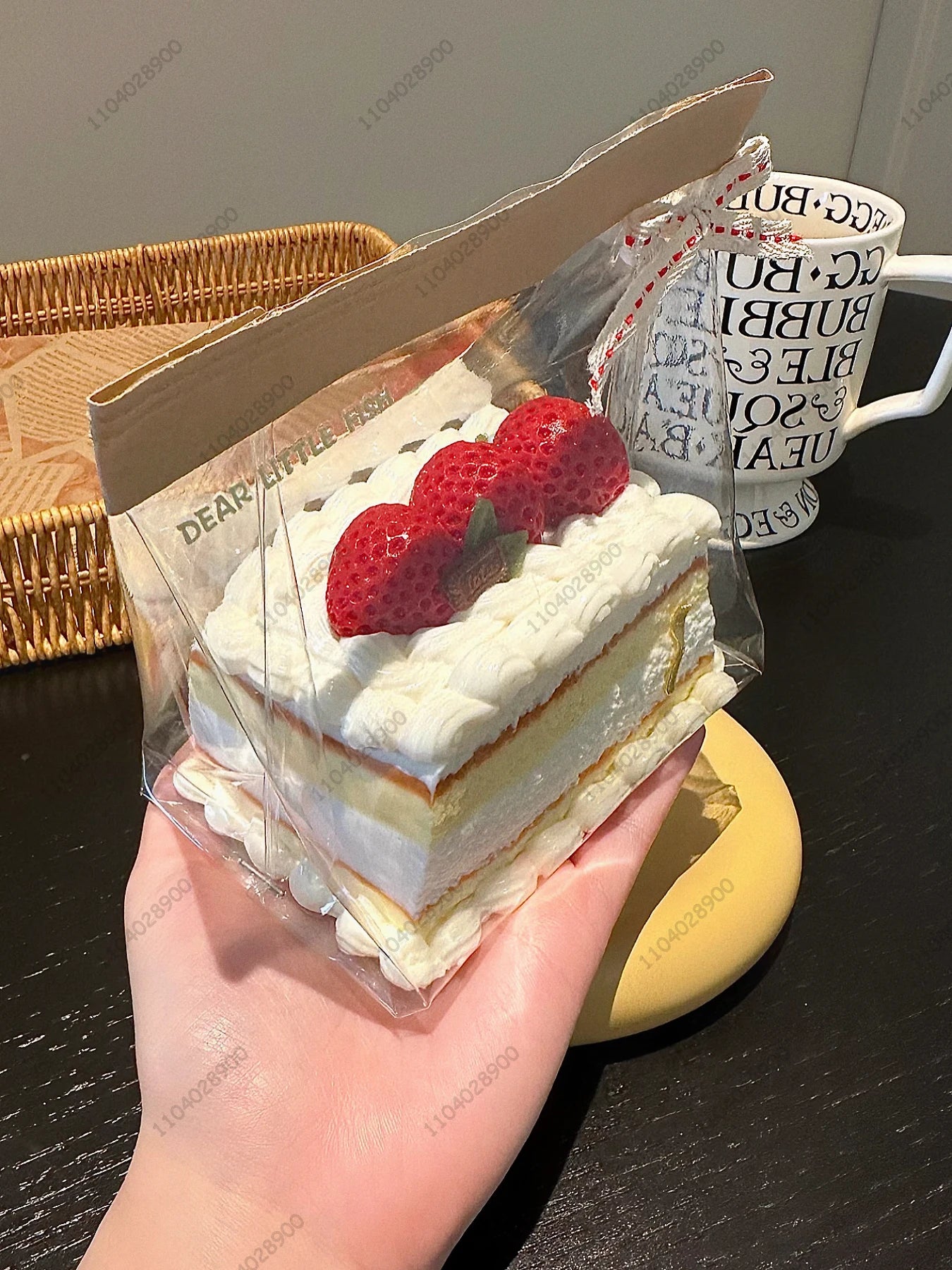 Strawberry Mousse Cake Taba Squishy Silicone